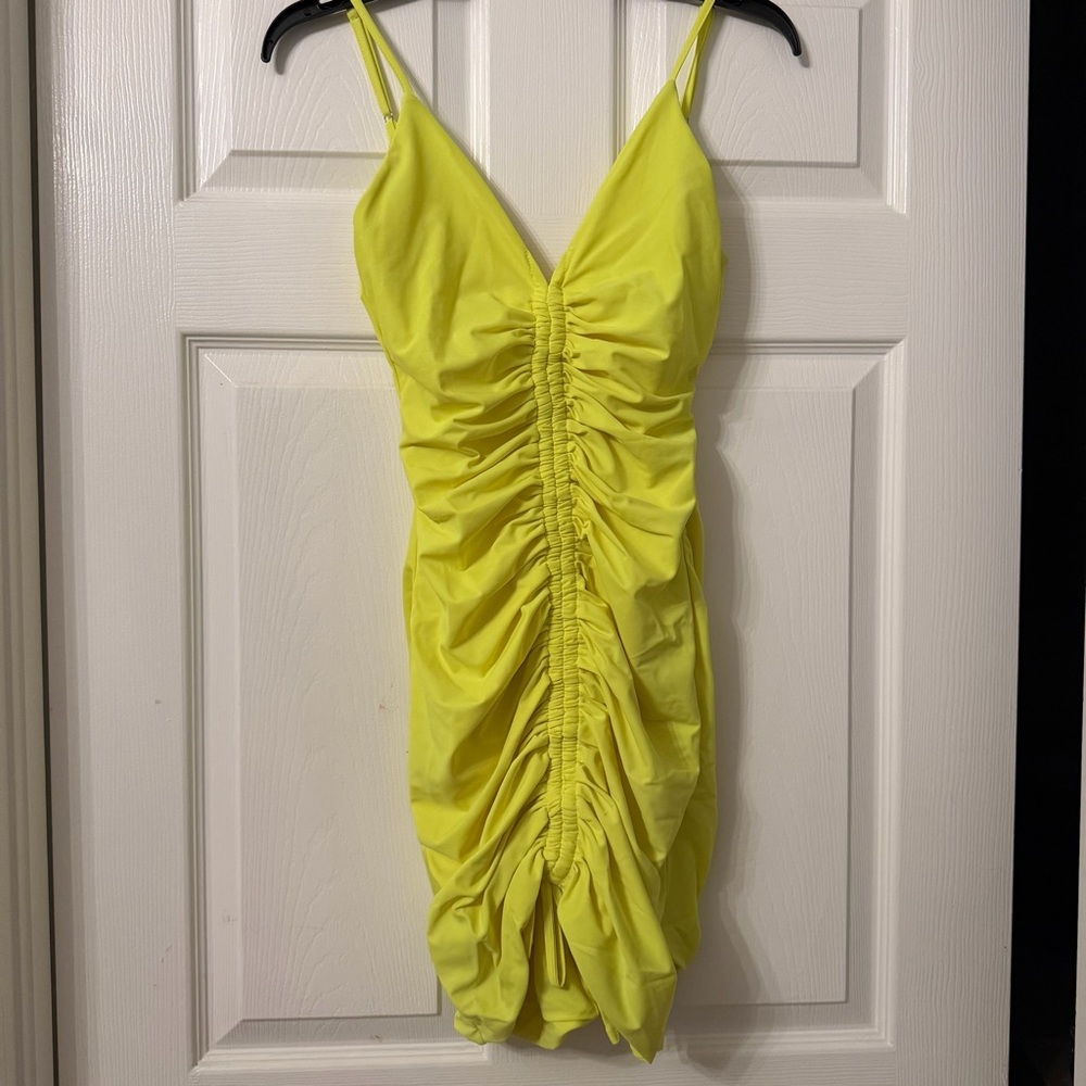 Yellow Ruched Dress